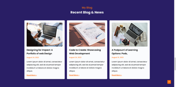 Personal Portfolio Website Blog Section